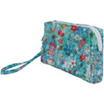 Snowy Winter Foliage, Adoxali, Christmas, Berry, Blue Wristlet Pouch Bag (Small)