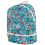 Snowy Winter Foliage, Adoxali, Christmas, Berry, Blue Zip Bottom Backpack