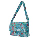 Snowy Winter Foliage, Adoxali, Christmas, Berry, Blue Full Print Messenger Bag (M)