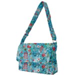 Snowy Winter Foliage, Adoxali, Christmas, Berry, Blue Full Print Messenger Bag (L)