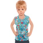 Snowy Winter Foliage, Adoxali, Christmas, Berry, Blue Kids  Sport Tank Top