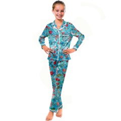 Kids  Satin Long Sleeve Pajamas Set 