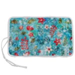 Snowy Winter Foliage, Adoxali, Christmas, Berry, Blue Pen Storage Case (M)