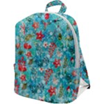 Snowy Winter Foliage, Adoxali, Christmas, Berry, Blue Zip Up Backpack