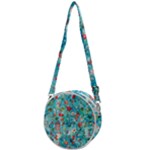 Snowy Winter Foliage, Adoxali, Christmas, Berry, Blue Crossbody Circle Bag