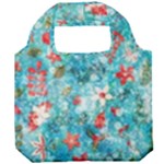 Snowy Winter Foliage, Adoxali, Christmas, Berry, Blue Foldable Grocery Recycle Bag