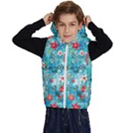 Snowy Winter Foliage, Adoxali, Christmas, Berry, Blue Kids  Stylish Hooded Puffer Vest