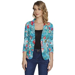 Women s One-Button 3/4 Sleeve Short Jacket 