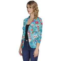 Women s One-Button 3/4 Sleeve Short Jacket 