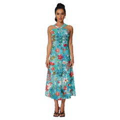 Sleeveless Cross Front Cocktail Midi Chiffon Dress 