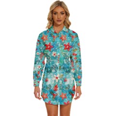 Womens Long Sleeve Shirt Dress 