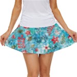 Snowy Winter Foliage, Adoxali, Christmas, Berry, Blue Women s Skort