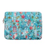 Snowy Winter Foliage, Adoxali, Christmas, Berry, Blue 13  Vertical Laptop Sleeve Case With Pocket