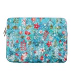 Snowy Winter Foliage, Adoxali, Christmas, Berry, Blue 14  Vertical Laptop Sleeve Case With Pocket