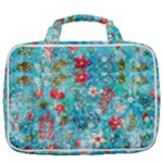 Snowy Winter Foliage, Adoxali, Christmas, Berry, Blue Travel Toiletry Bag With Hanging Hook