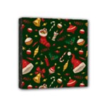 Texture, Pattern, Red, Craciun, Christmas, Hat, Santa, Green Mini Canvas 4  x 4  (Stretched)