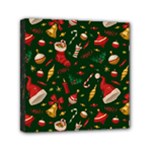 Texture, Pattern, Red, Craciun, Christmas, Hat, Santa, Green Mini Canvas 6  x 6  (Stretched)