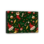 Texture, Pattern, Red, Craciun, Christmas, Hat, Santa, Green Mini Canvas 6  x 4  (Stretched)