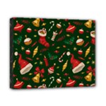 Texture, Pattern, Red, Craciun, Christmas, Hat, Santa, Green Canvas 10  x 8  (Stretched)