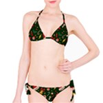 Texture, Pattern, Red, Craciun, Christmas, Hat, Santa, Green Classic Bikini Set