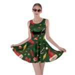 Texture, Pattern, Red, Craciun, Christmas, Hat, Santa, Green Skater Dress