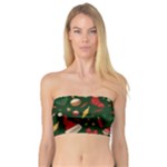 Texture, Pattern, Red, Craciun, Christmas, Hat, Santa, Green Bandeau Top