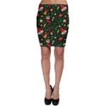 Texture, Pattern, Red, Craciun, Christmas, Hat, Santa, Green Bodycon Skirt