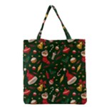 Texture, Pattern, Red, Craciun, Christmas, Hat, Santa, Green Grocery Tote Bag