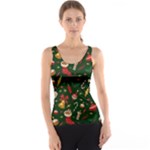 Texture, Pattern, Red, Craciun, Christmas, Hat, Santa, Green Women s Basic Tank Top