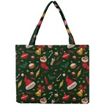 Texture, Pattern, Red, Craciun, Christmas, Hat, Santa, Green Mini Tote Bag