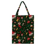 Texture, Pattern, Red, Craciun, Christmas, Hat, Santa, Green Classic Tote Bag