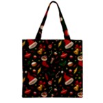 Texture, Pattern, Red, Craciun, Christmas, Hat, Santa, Green Zipper Grocery Tote Bag