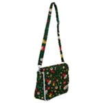 Texture, Pattern, Red, Craciun, Christmas, Hat, Santa, Green Shoulder Bag with Back Zipper