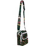 Texture, Pattern, Red, Craciun, Christmas, Hat, Santa, Green Shoulder Strap Belt Bag