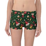 Texture, Pattern, Red, Craciun, Christmas, Hat, Santa, Green Boyleg Bikini Bottoms