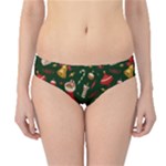 Texture, Pattern, Red, Craciun, Christmas, Hat, Santa, Green Hipster Bikini Bottoms