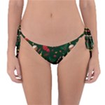 Texture, Pattern, Red, Craciun, Christmas, Hat, Santa, Green Reversible Bikini Bottoms