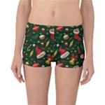 Texture, Pattern, Red, Craciun, Christmas, Hat, Santa, Green Reversible Boyleg Bikini Bottoms