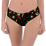 Texture, Pattern, Red, Craciun, Christmas, Hat, Santa, Green Reversible Classic Bikini Bottoms