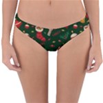 Texture, Pattern, Red, Craciun, Christmas, Hat, Santa, Green Reversible Hipster Bikini Bottoms