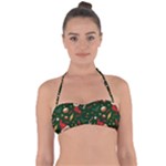 Texture, Pattern, Red, Craciun, Christmas, Hat, Santa, Green Tie Back Bikini Top