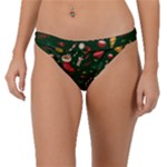 Texture, Pattern, Red, Craciun, Christmas, Hat, Santa, Green Band Bikini Bottoms