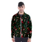 Texture, Pattern, Red, Craciun, Christmas, Hat, Santa, Green Men s Windbreaker