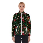 Texture, Pattern, Red, Craciun, Christmas, Hat, Santa, Green Women s Bomber Jacket