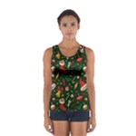 Texture, Pattern, Red, Craciun, Christmas, Hat, Santa, Green Sport Tank Top 