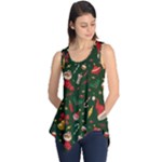 Texture, Pattern, Red, Craciun, Christmas, Hat, Santa, Green Sleeveless Tunic