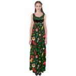 Texture, Pattern, Red, Craciun, Christmas, Hat, Santa, Green Empire Waist Maxi Dress