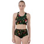 Texture, Pattern, Red, Craciun, Christmas, Hat, Santa, Green Racer Back Bikini Set