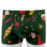 Texture, Pattern, Red, Craciun, Christmas, Hat, Santa, Green Men s Boxer Briefs