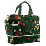 Texture, Pattern, Red, Craciun, Christmas, Hat, Santa, Green Sports Shoulder Bag with Shoes Compartment